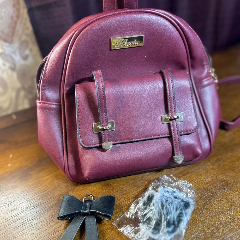 Elegant Burgundy Backpack by